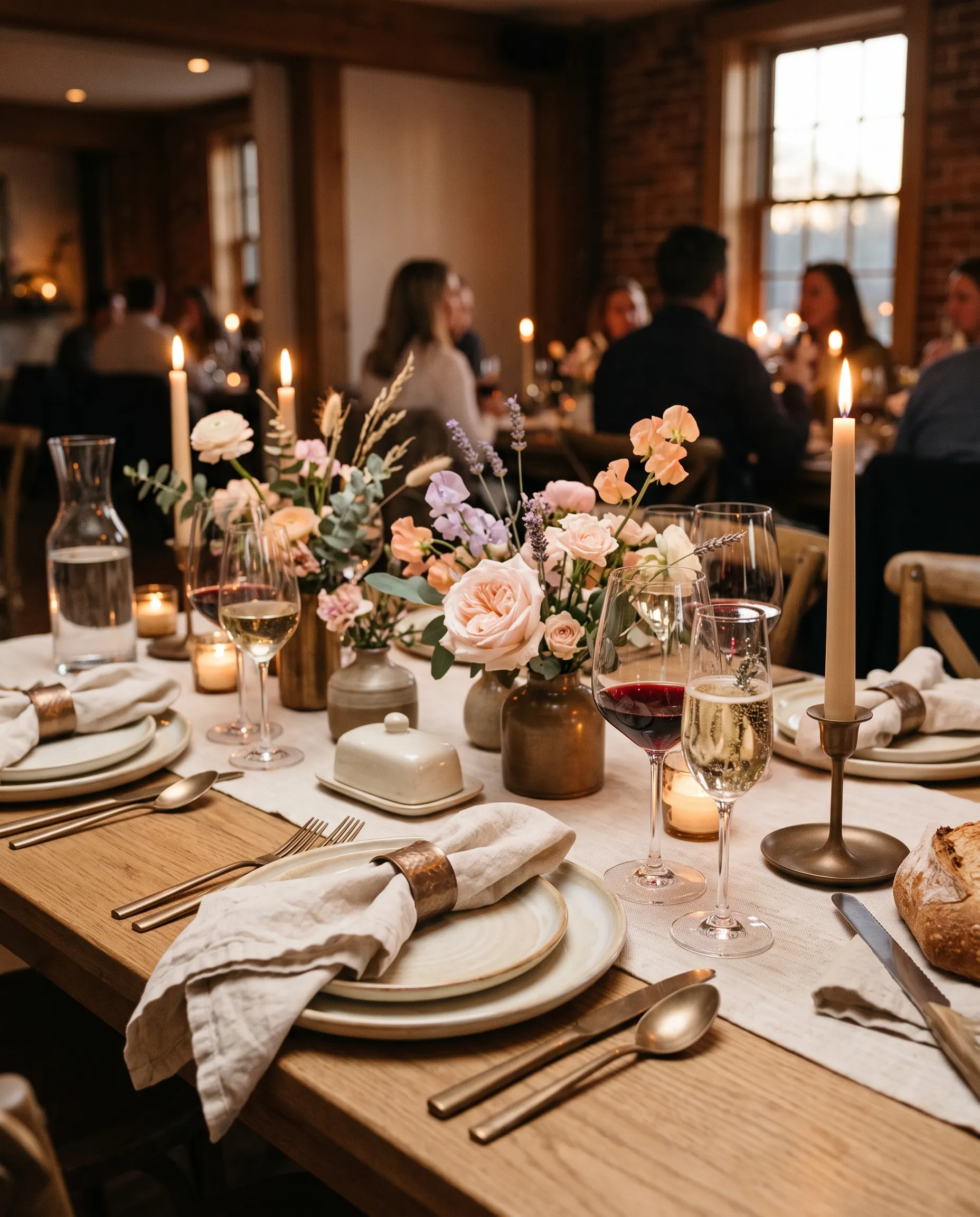 An intimate dinner-party tablescape styled by Bubbly SoCal